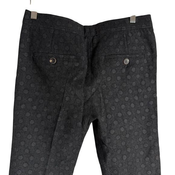 Brunello Cucinelli Gray Polka Dot Mid Rise Slim Fit Italian Virgin Wool Pants 4 - Picture 8 of 11